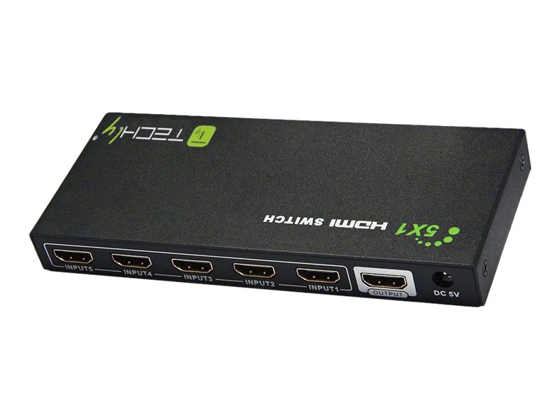 TECHLY HDMI Switch 4K 60Hz 3D 5-Wege schwarz 5xHDMI Buchse Eingaenge 1xHDMI Ausgang 1x Eingangssignal DDC 5V TECHLY HDMI Switch 4K 60Hz 3D 5-Wege schwarz 5xHDMI Buchse Eingaenge 1xHDMI Ausgang 1x Eingangssignal DDC 5V