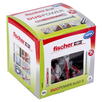 fischer DuoPower 6x50 S 2K 538255 Dübel mit Schrauben Ø 6 mm x 50 mm, 50 St