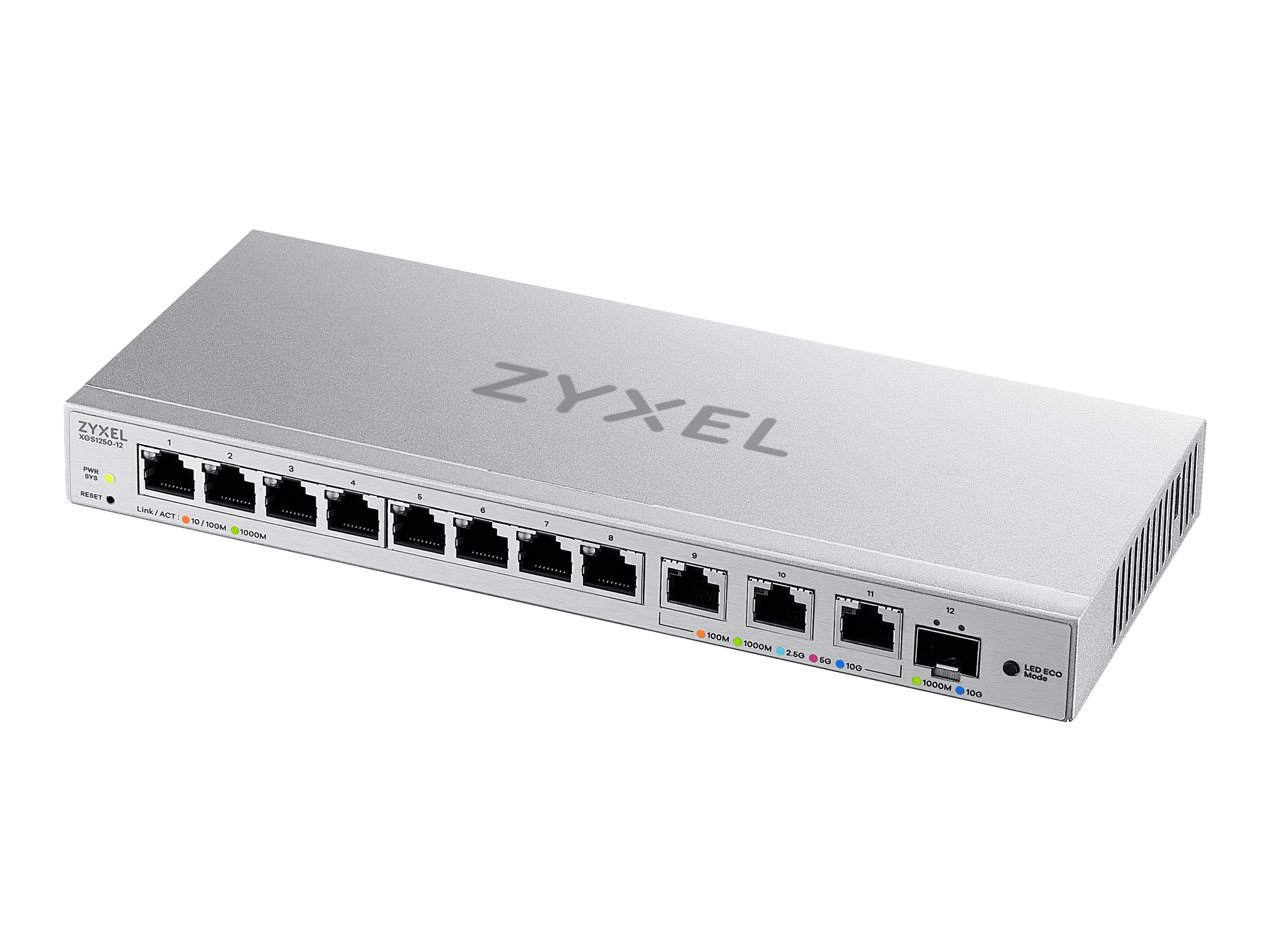 ZYXEL XGS1250-12 v2 12-Port Gigabit webmanaged Desktop Switch with 8 port 1G + 3-Port MultiGig 1/2.5/5/10G + 1-Port SFP+
