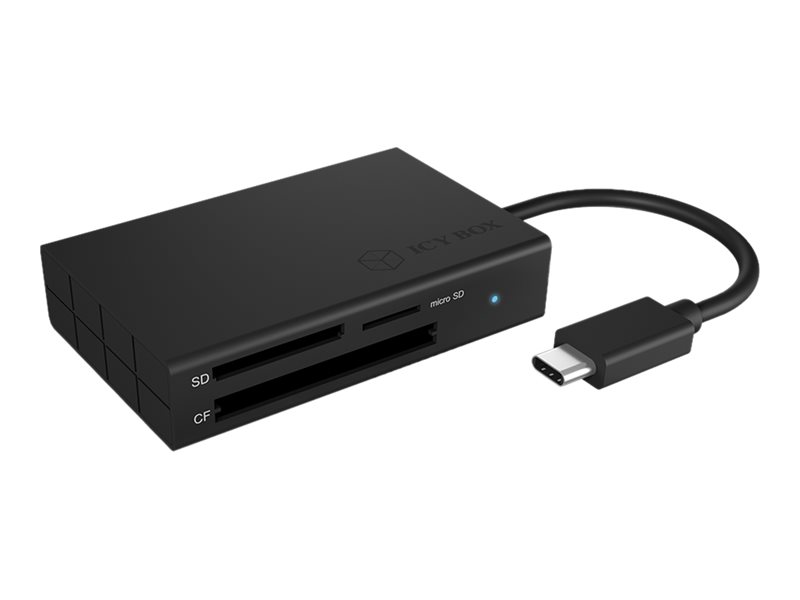 ICY BOX IB-CR401-C3 Externer Multi-Kartenleser mit USB 3.0 Type-C Anschluss 1x CF 1x SD 4.0 1x microSD 4.0