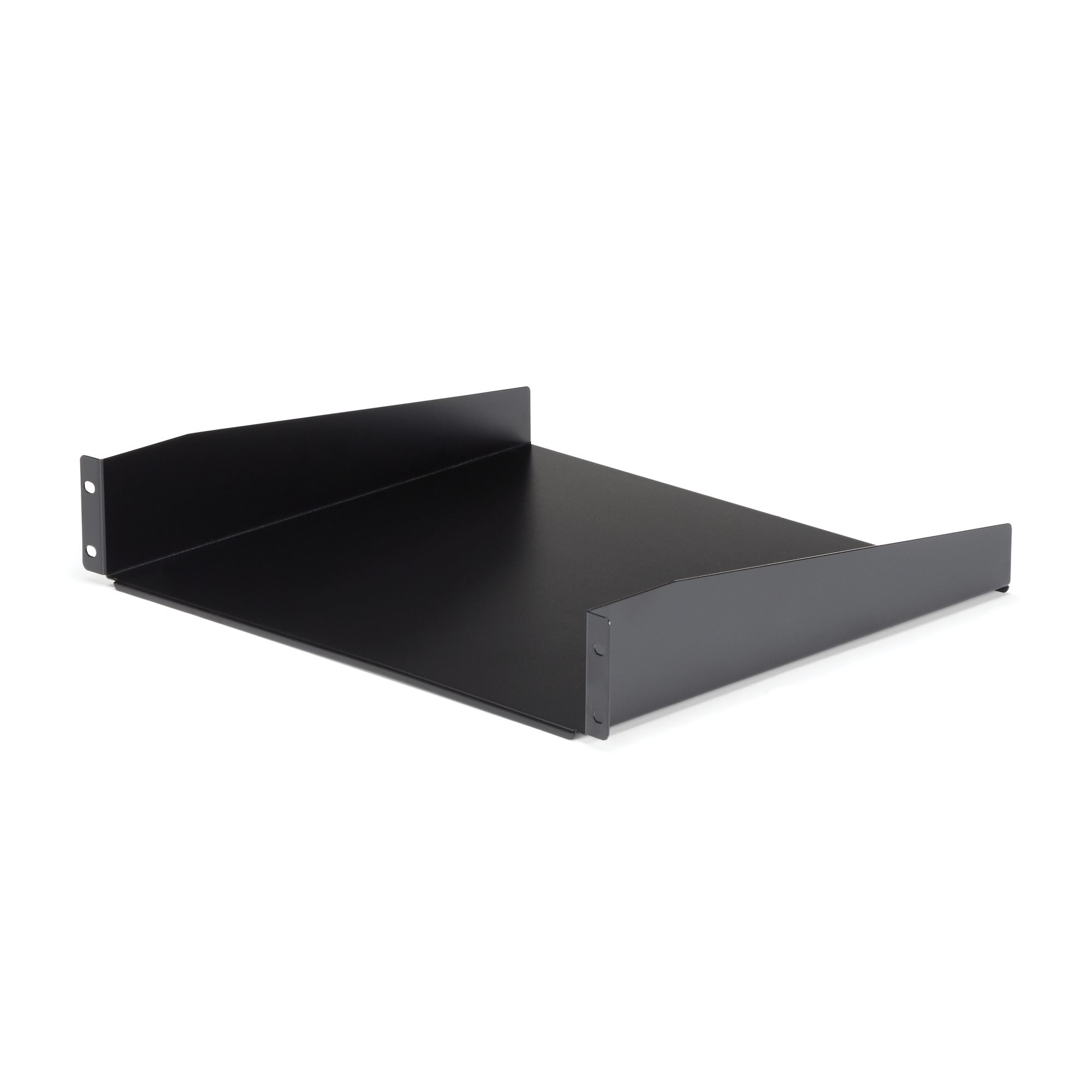 STARTECHCOM 2HE 19 Zoll Fachboden fUer Serverschrank bis 20 Kg belastbar aus Stahlblech Schwarz