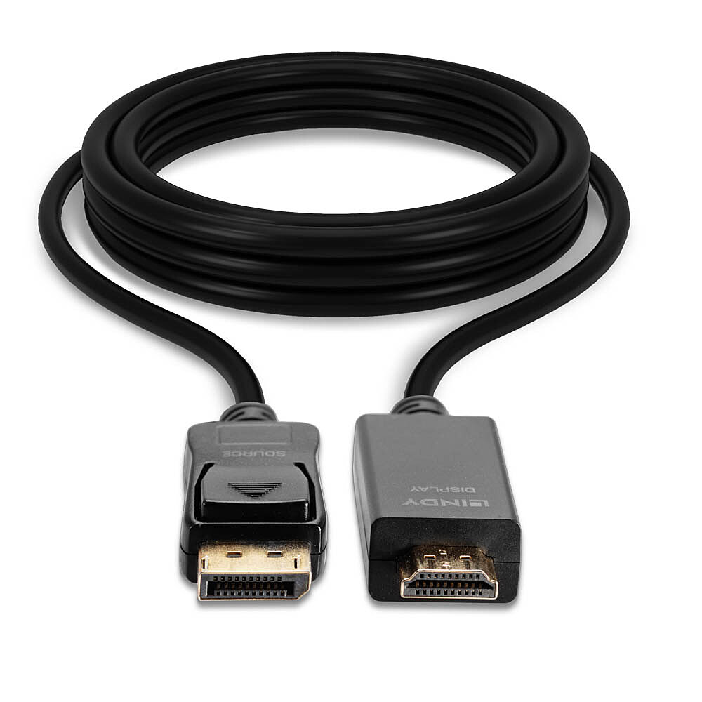 LINDY Kabel DisplayPortHDMI 4K30 DP passiv 0,5m DP Stecker an HDMI Stecker