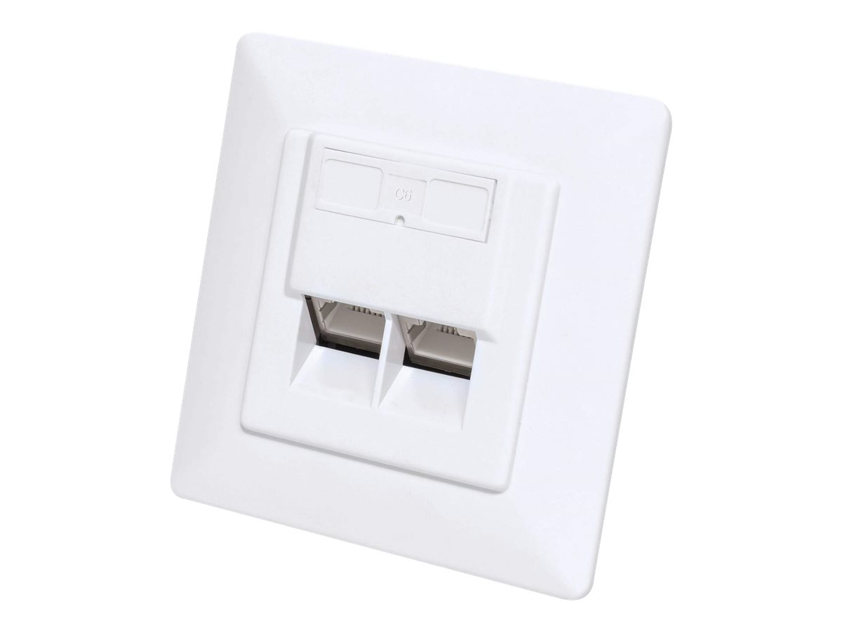 INTELLINET 2-Port Cat6a 10G RJ45-Netzwerkdose geschirmt Unterputzmontage Anschlussdose mit Frontblende STP Signalweiss RAL9003 INTELLINET 2-Port Cat6a 10G RJ45-Netzwerkdose geschirmt Unterputzmontage Anschlussdose mit Frontblende STP Signalweiss RAL9003