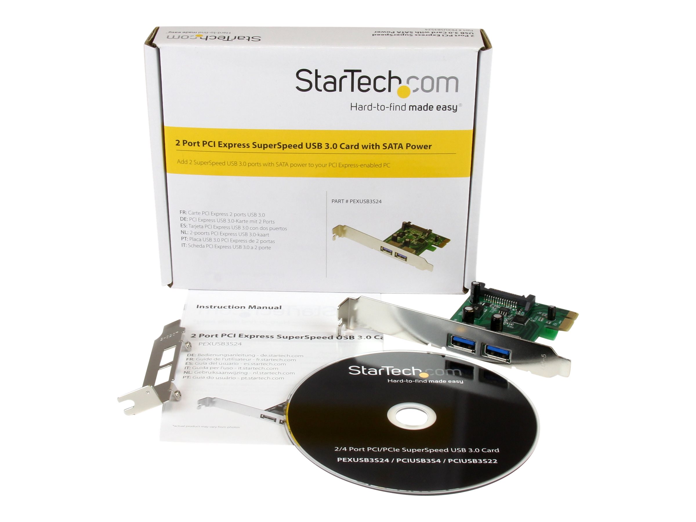 StarTech.com 2 Port PCI Express SuperSpeed USB 3.0 Schnittstellenkarte mit UASP - SATA Strom - 2-fach USB 3 PCIe Karte mit SATA Anschluss - USB-Adapter