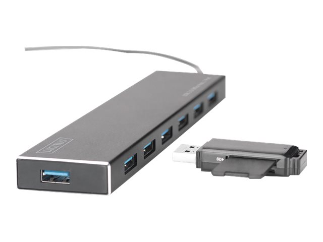 DIGITUS USB-Hub    7-Port 3.0->7xA3.0 m.Netzteil     schwarz