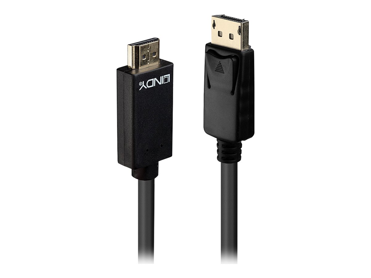 LINDY Kabel DisplayPort/HDMI 4K30 DP: passiv 3m DP Stecker an HDMI Stecker LINDY Kabel DisplayPort/HDMI 4K30 DP: passiv 3m DP Stecker an HDMI Stecker