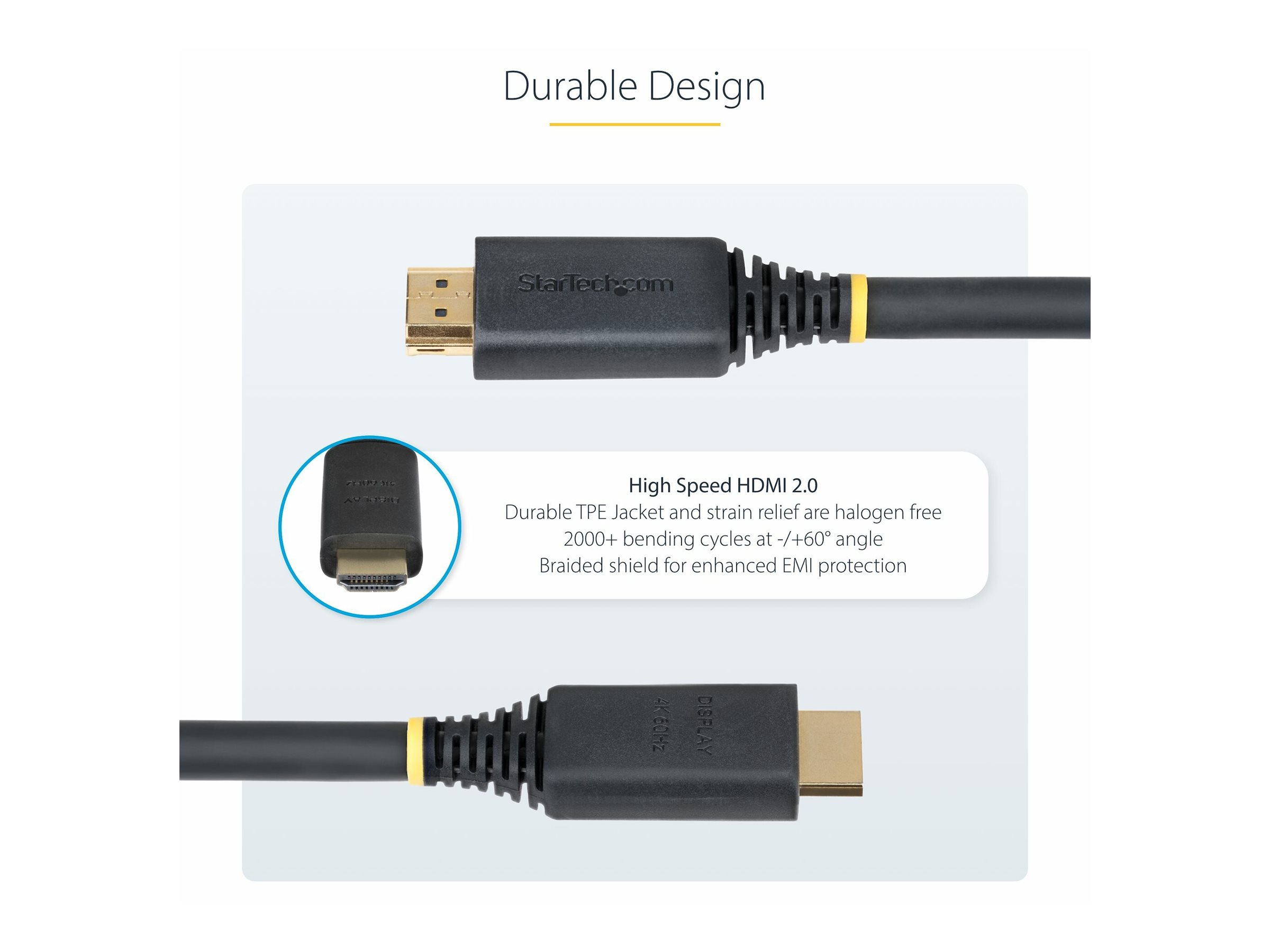 STARTECH.COM 15m Aktives High Speed HDMI Kabel 4K 60Hz/1440p 144Hz 18Gbps UHD HDMI 2.0 Arc Kabel TV/PC