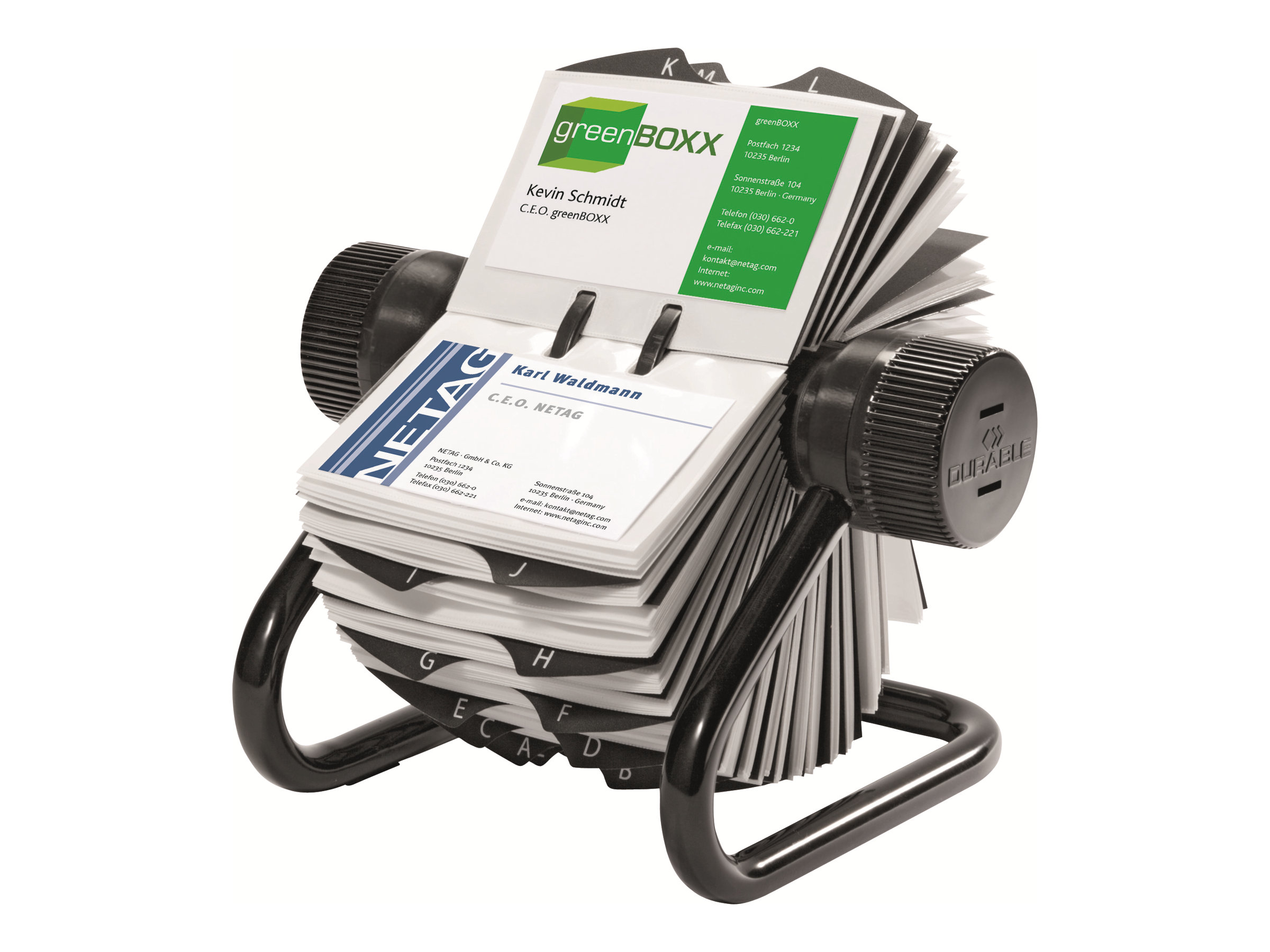 DURABLE Visitenkarten-Rollkartei Visifix schwarz, fuer 560 Visitenkarten