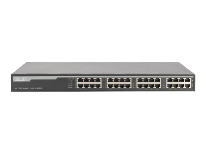 DIGITUS 16 Port Gigabit PoE+ Injektor DIGITUS 16 Port Gigabit PoE+ Injektor