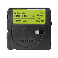 brother Schriftband Btag BTAGG31, 12 mm schwarz auf grÃ¼n