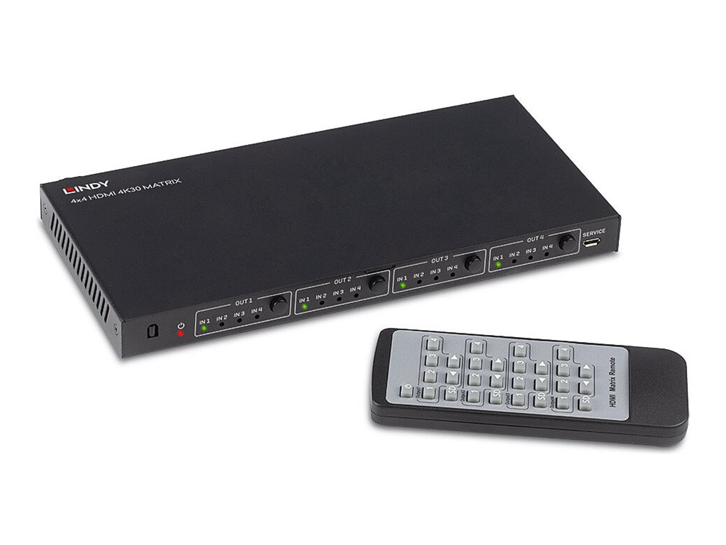 LINDY HDMI 4K UHD 4x4 Matrix 4 In 4 Out HDMI 1.4 LINDY HDMI 4K UHD 4x4 Matrix 4 In 4 Out HDMI 1.4