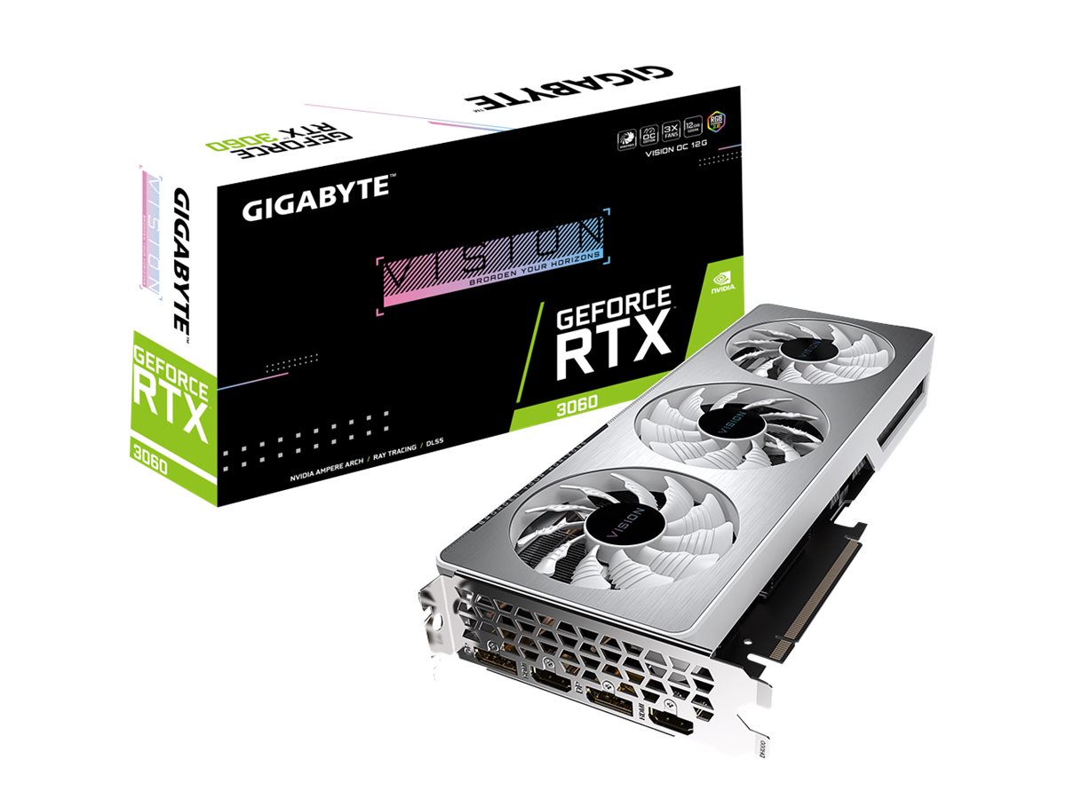 GIGABYTE GeForce RTX 3060 Vision OC 12G LHR, 12288 MB GDDR6