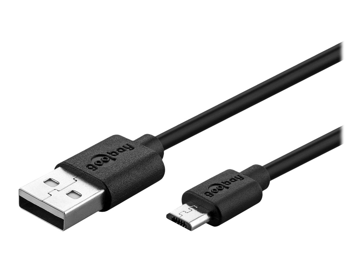 goobay Ladekabel mit Adapter schwarz, Kabellänge 1,0 m, 12 Watt