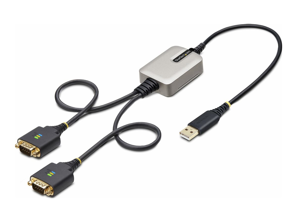 STARTECH.COM 60cm 24Zoll 2-Port USB auf Seriell Adapter COM-Retention,FTDI USB-A zu DB9 RS232 Kabel Wechselbare Schrauben/Muttern