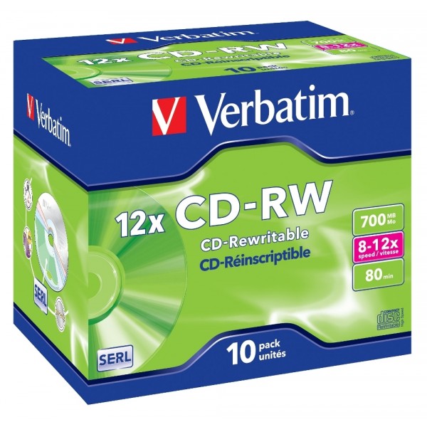 VERBATIM CDRW80 700MB 12x (10) JC