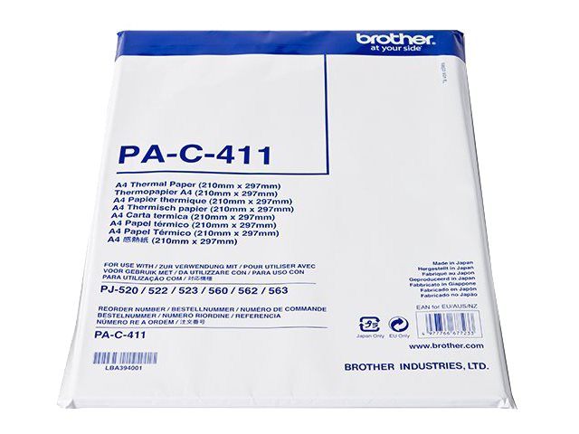 brother PAC411 weiss Thermopapier, 100 Blatt
