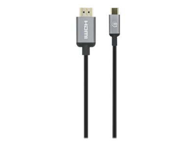 MANHATTAN 4K60Hz USB-C auf HDMI-Adapterkabel USB-C-Stecker auf HDMI-Stecker 1m vergoldete Kontakte schwarz