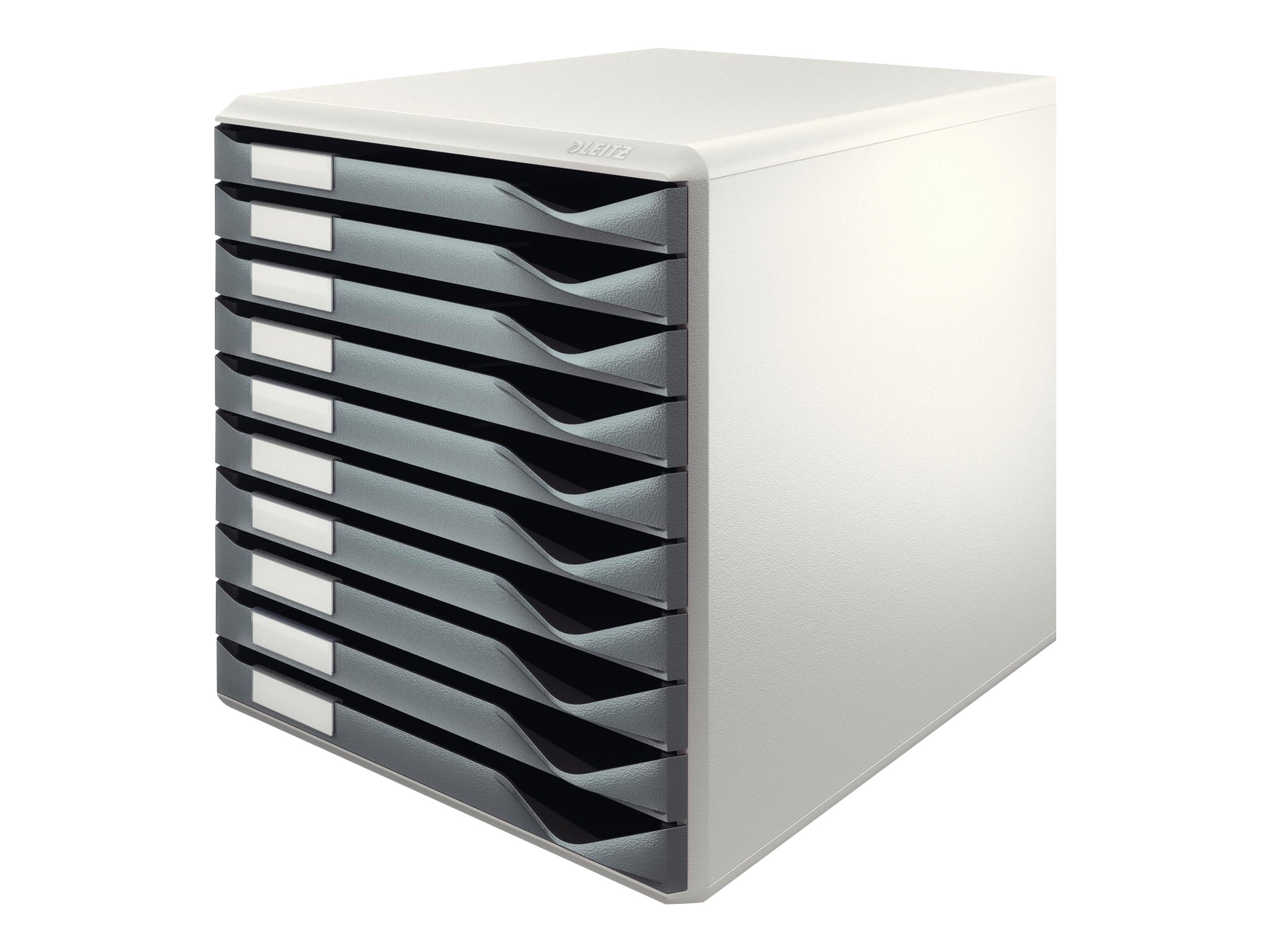 LEITZ Schubladenbox Formular-Set  dunkelgrau 52810089, DIN A4 mit 10 Schubladen