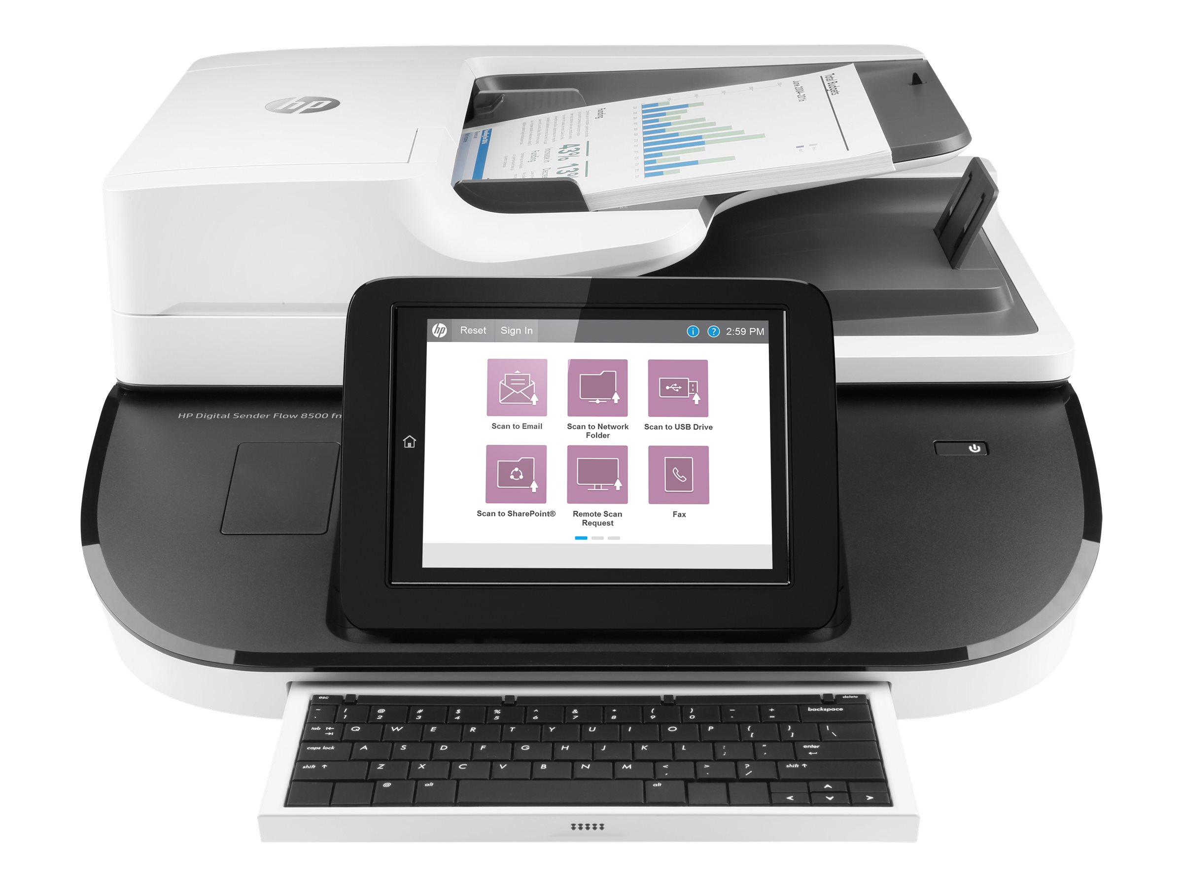 HP Digital Sender Flow 8500fn2 Document scanner CIS Duplex 216x864mm 600dpix600dpi 92ppm ADF 150sheets 10000scans USB LAN