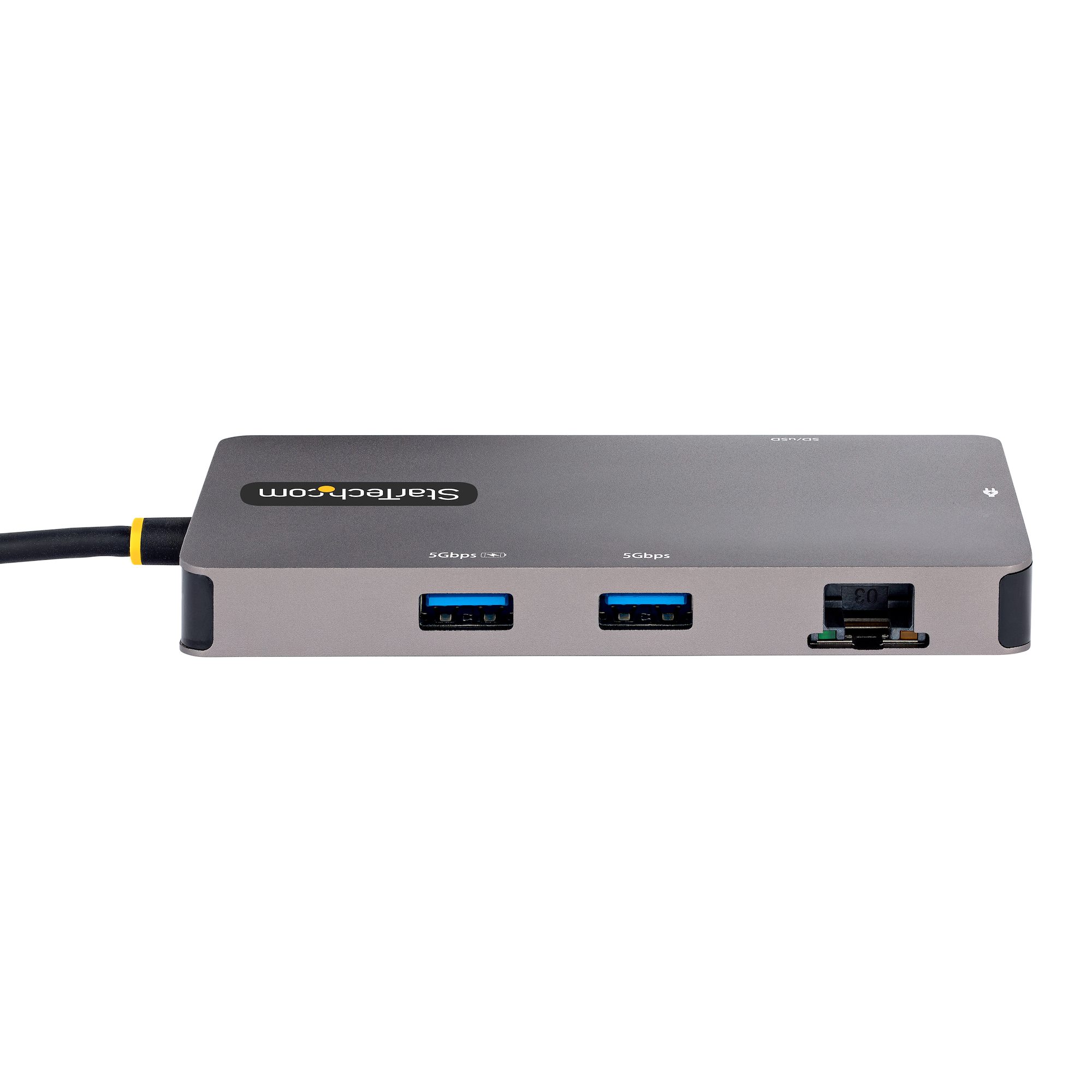 STARTECHCOM USB C Multiport Adapter Dual HDMI Video 4K 60Hz 2Pt 5Gbps USBA Hub 100W PD GbE SDMicroSD 12inch30cm Cable
