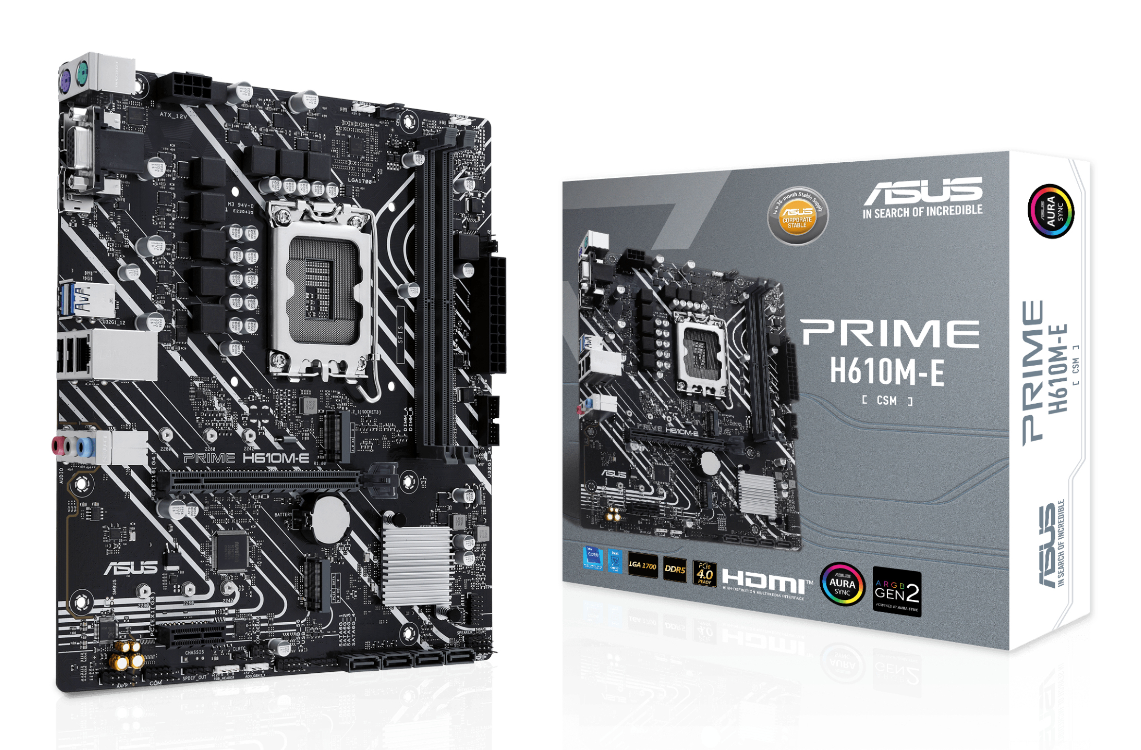 ASUS PRIME H610MECSM LGA1700 microATX MB 2xDDR4 4xSATA 2xM2