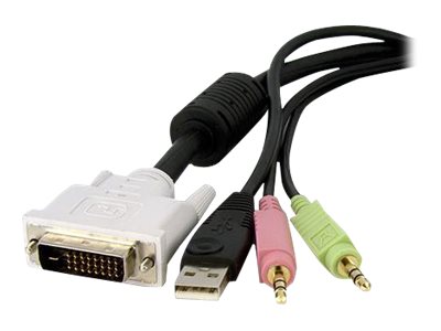 STARTECH.COM 4,5 m 4-in-1 USB Dual Link DVI-D KVM-Switchkabel mit Audio und Mikrofon