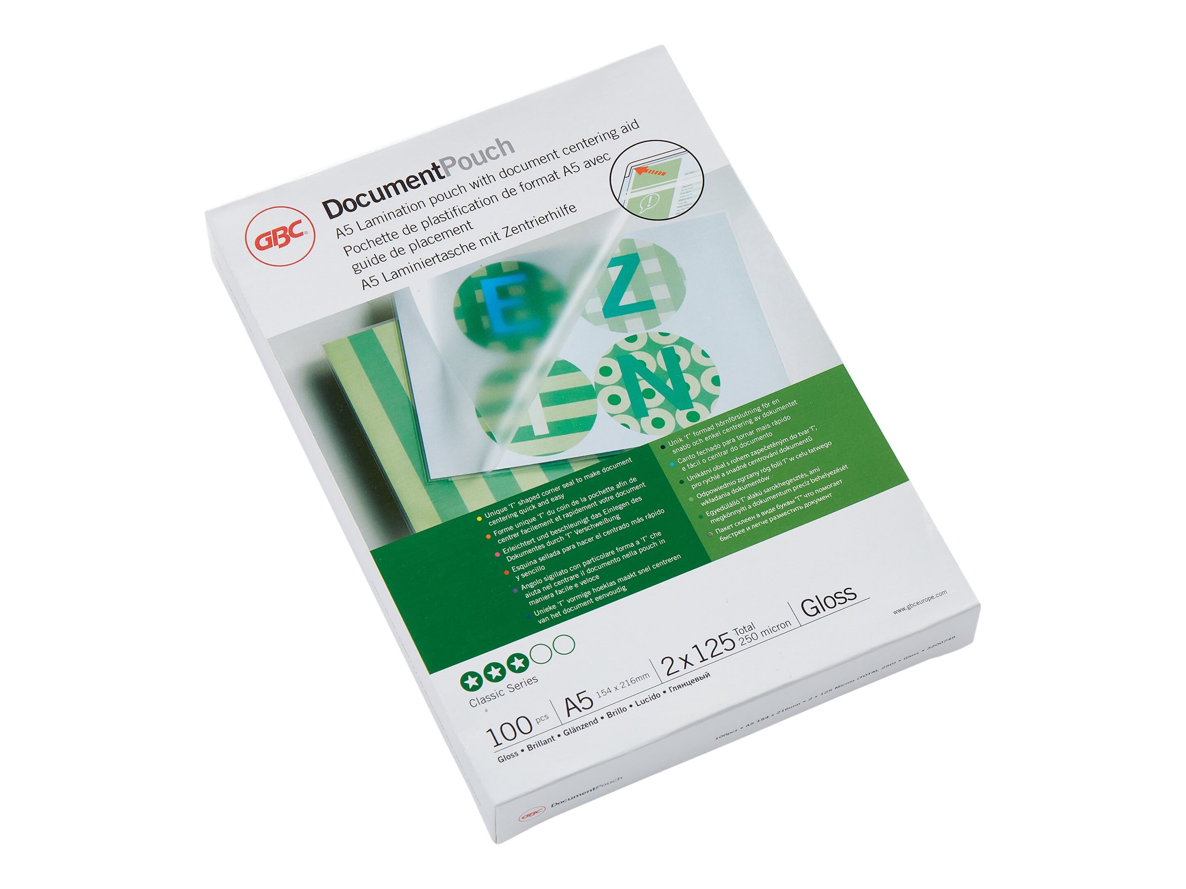 100 GBC Laminierfolien glaenzend fuer A5 125 micron 100 GBC Laminierfolien glaenzend fuer A5 125 micron