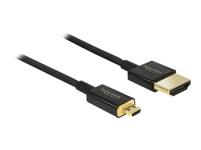 DELOCK Kabel High Speed HDMI mit Ethernet - HDMI-A Stecker > HDMI Micro-D Stecker 3D 4K 0,5 m Slim Premium DELOCK Kabel High Speed HDMI mit Ethernet - HDMI-A Stecker > HDMI Micro-D Stecker 3D 4K 0,5 m Slim Premium