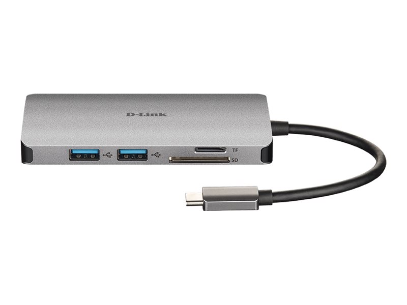 D-LINK DUB-M810 8-in-1 USB-C Hub 3x USB-A 1x HDMI 1x USB-C bis 100W 1x SD/microSD/SDHC/SDXC 1x RJ-45