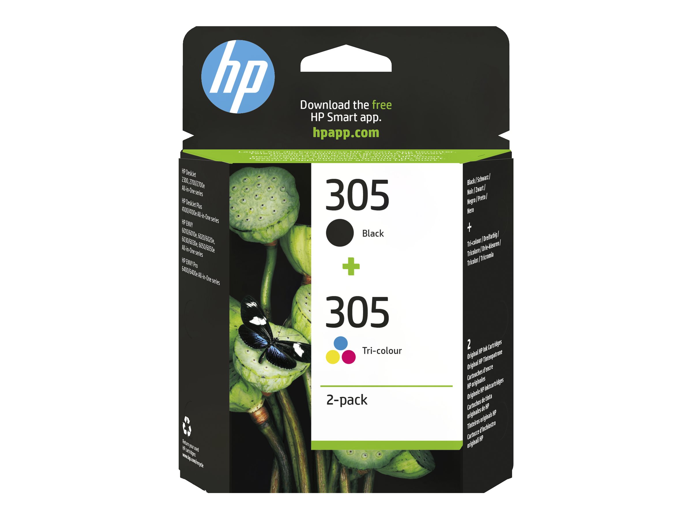 HP 305 2-Pack Tri-color/Black Original Ink Cartridge HP 305 2-Pack Tri-color/Black Original Ink Cartridge