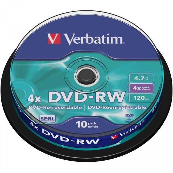 VERBATIM DVD-RW 4.7GB 4x (10) JC