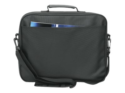 MANHATTAN Cambridge Clamshell Notebooktasche 35,8cm 14,1Zoll Staufächer an Front Rück und Innenseite Schultergurt Tragegriff schwarz
