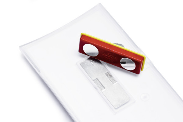25 DURABLE Konvex Namensschilder mit Magnet 7,5 x 4,0 cm