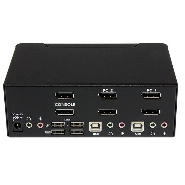 STARTECHCOM 2 Port Dual DisplayPort USB KVM Switch mit Audio DisplayPort Desktop KVM Umschalter