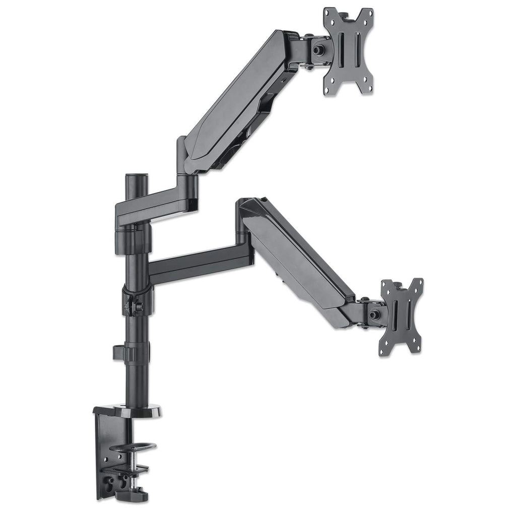MANHATTAN Tischhalterung mit Gasdruckfeder und Kugelgelenk fuer zwei Monitore von 48,1881,28cm 17Z32Z und bis zu 8kg pro Arm