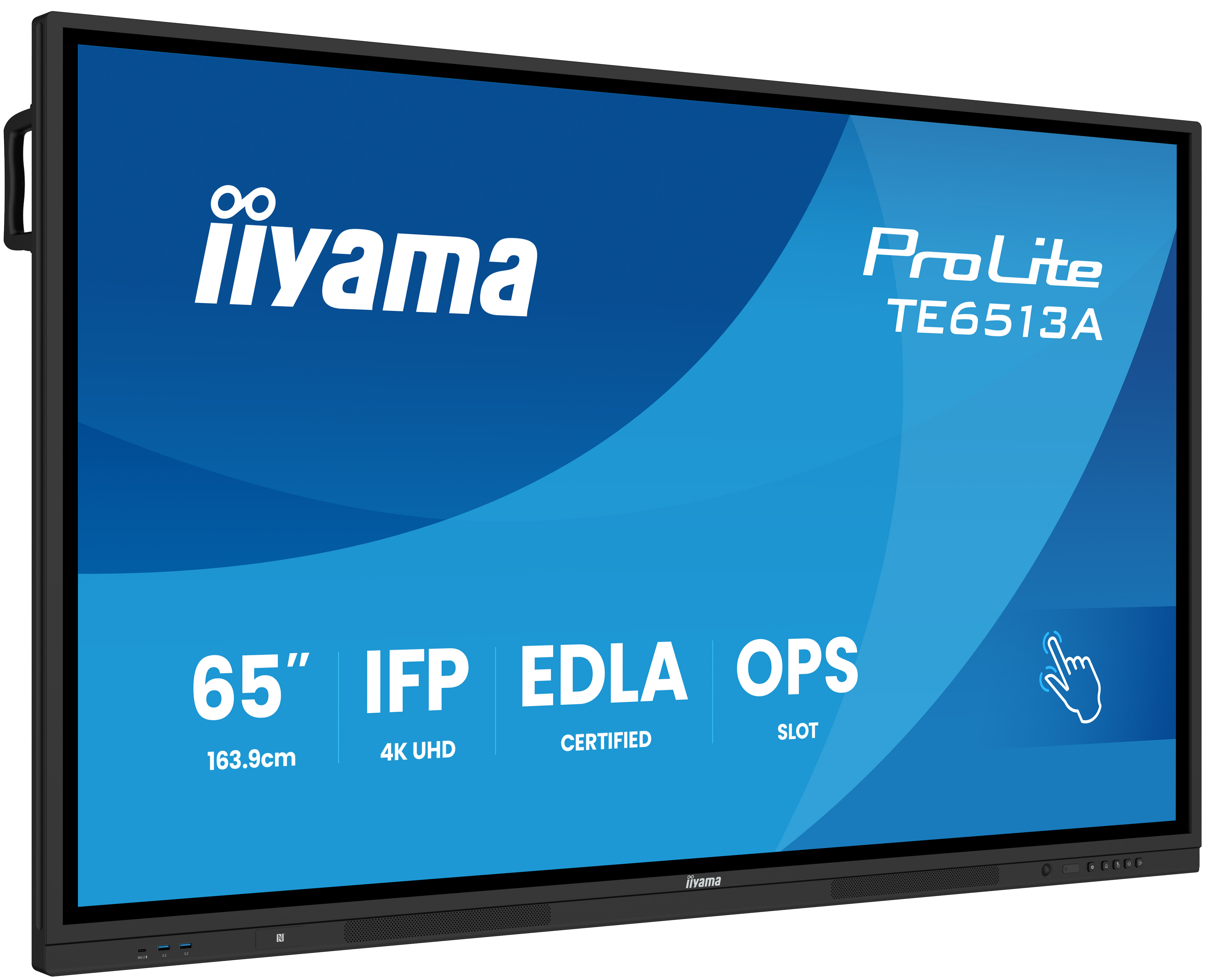 IIYAMA TE6513AB1AG 165,1cm 65Zoll iiWare21E EDLA GoogleGMSapps Android 14 8128GB 40Points PureTouch IR 3840x2160 UHD IPS