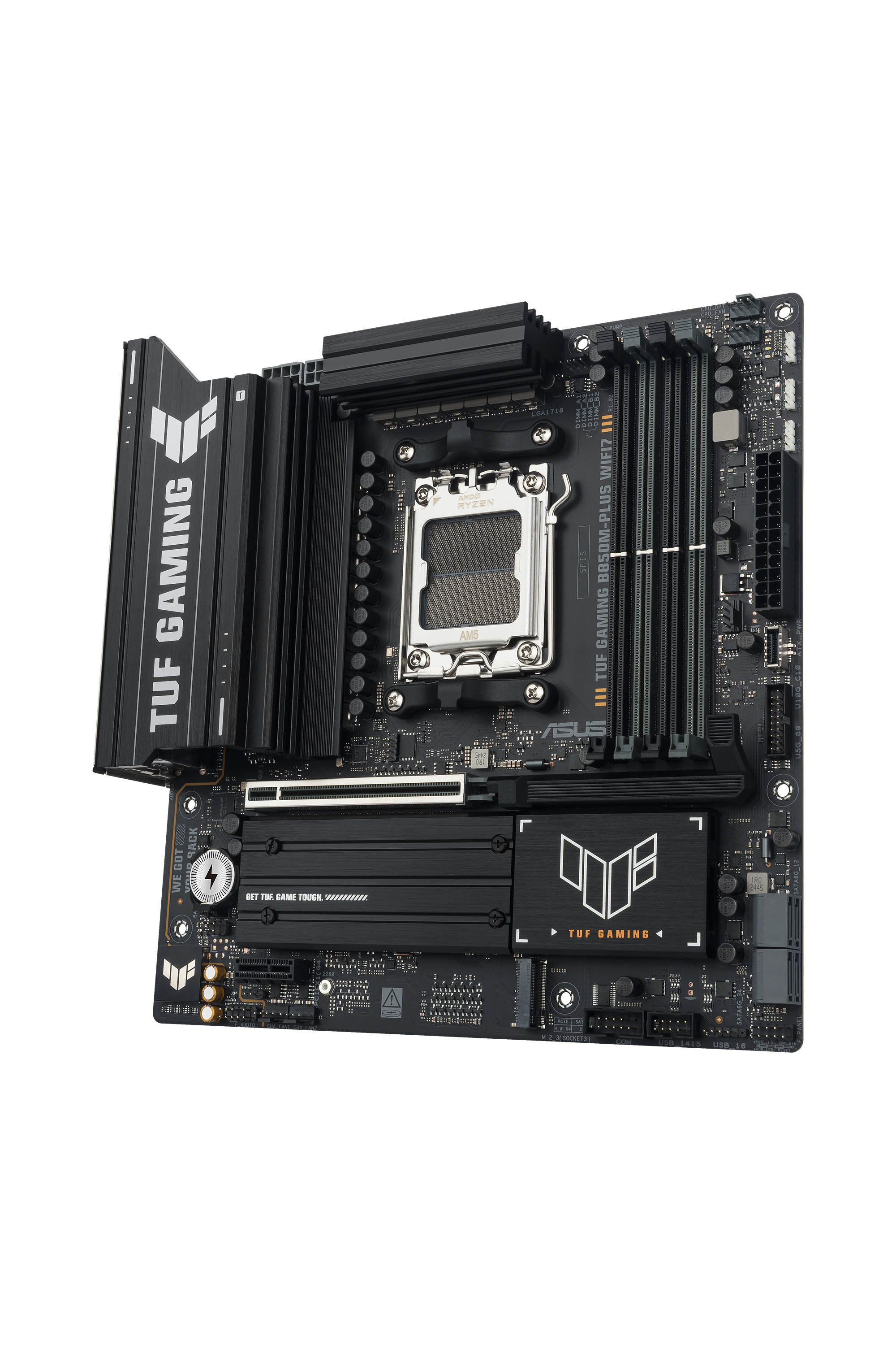 ASUS AMD TUF GAMING B850MPLUS WIFI7 MicroATX motherboard DDR5 PCIe 50 3xM2 1xHDMI 1xDisplayPort