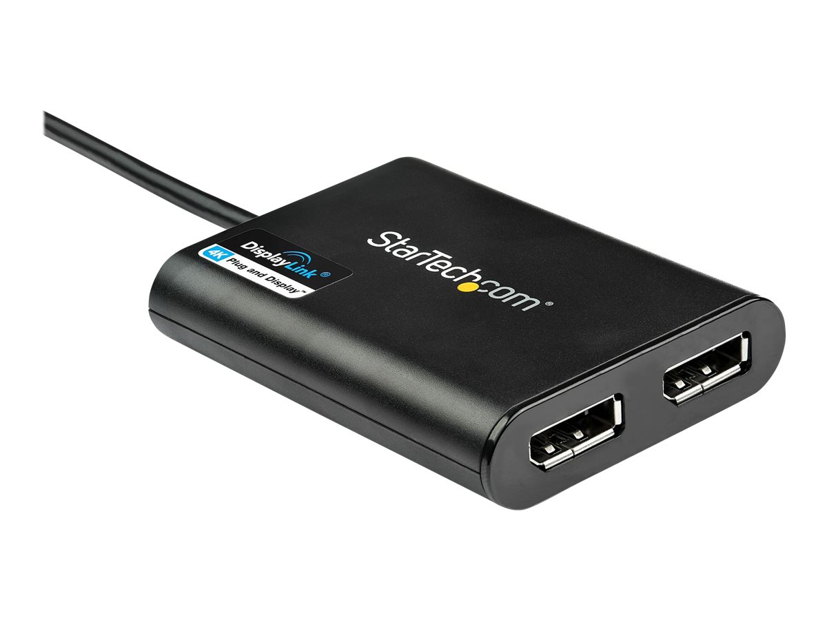 Adapter USB30 ST 2x DisplayPort BU 4K 60Hz 30cm StarTechcom Black