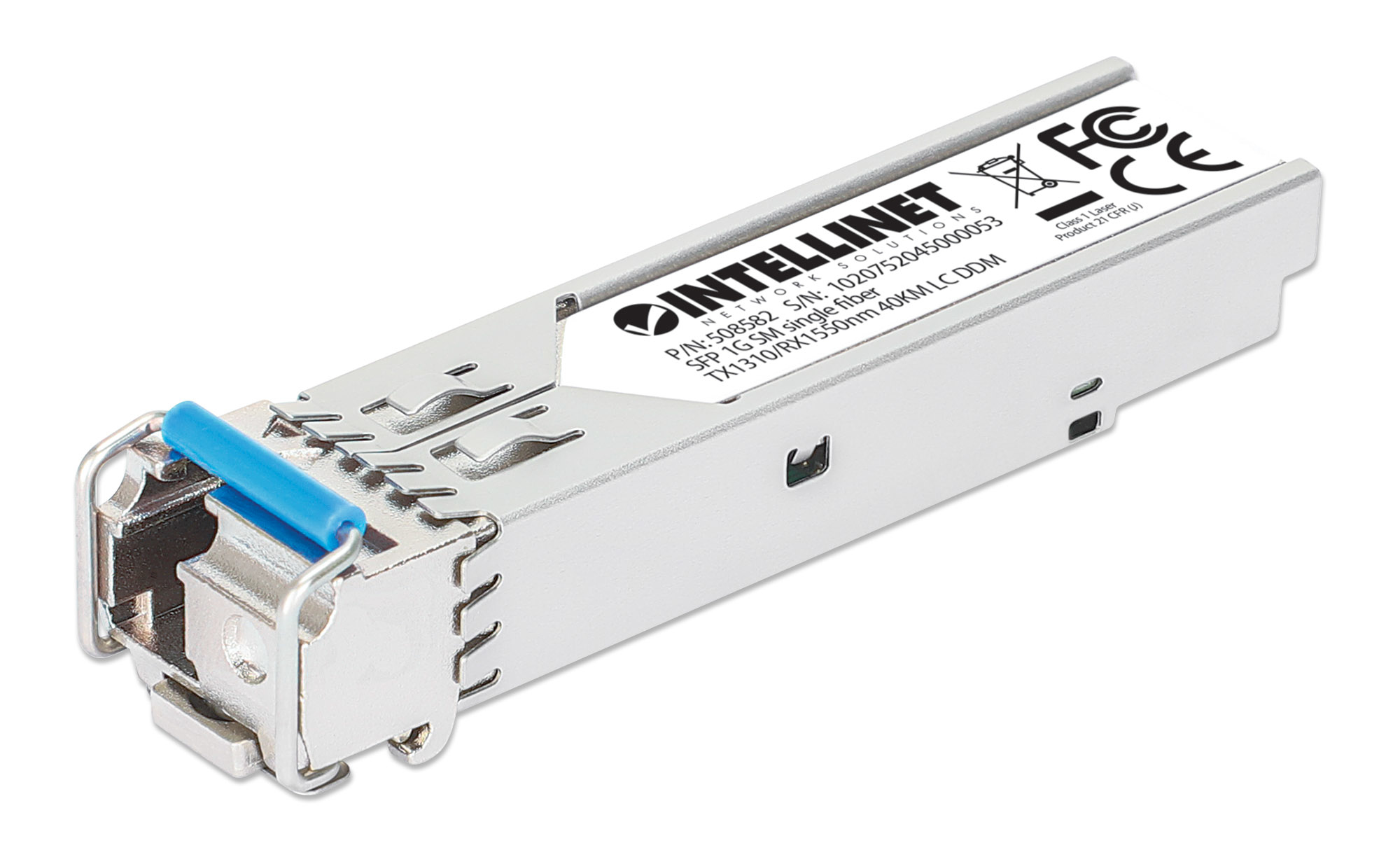 INTELLINET Gigabit SFPModulMiniGBIC Transceiver WDM bidirektional für LWLKabel 1000BaseBXU LC SinglemodePort 40km MSAKonform