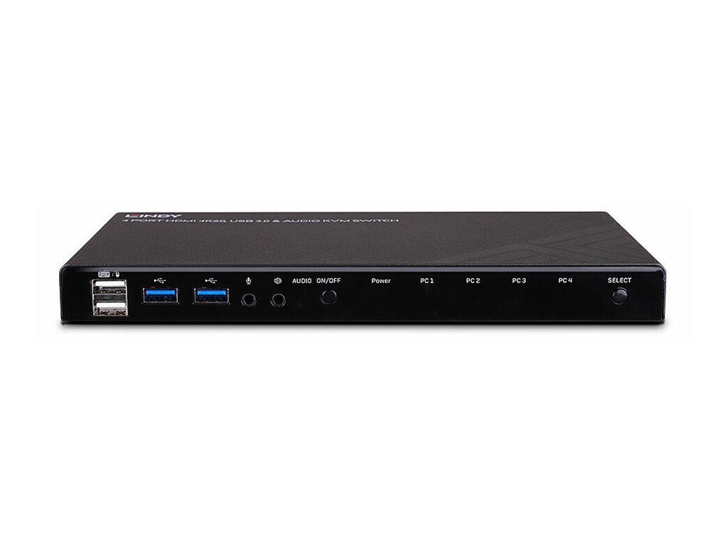 LINDY 4 Port HDMI 4K60 USB 3.0 & Audio KVM Switch