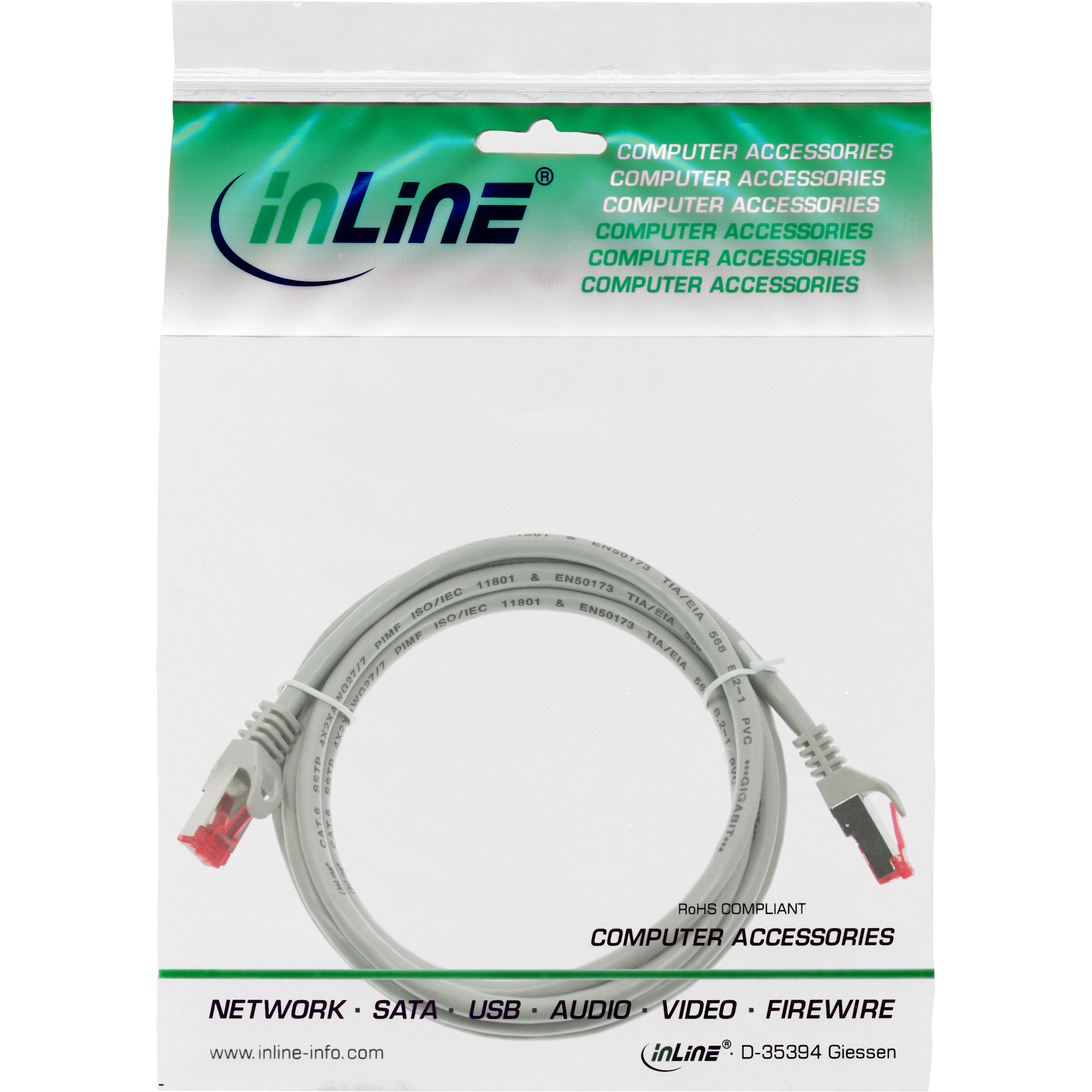 INLINE Patchkabel Cat.6 250MHz PVC CCA grau 2m