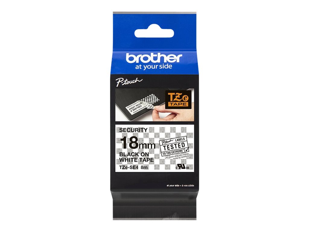 Schriftbandkassette Brother 18mm weiÃ/schwarz   TZESE4