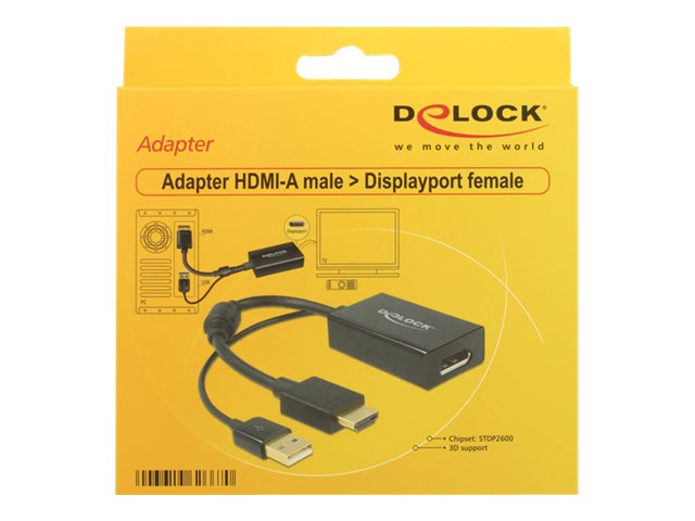 Delock Adapterkabel HDMI-A Stecker > Displayport 1.2 Buchse