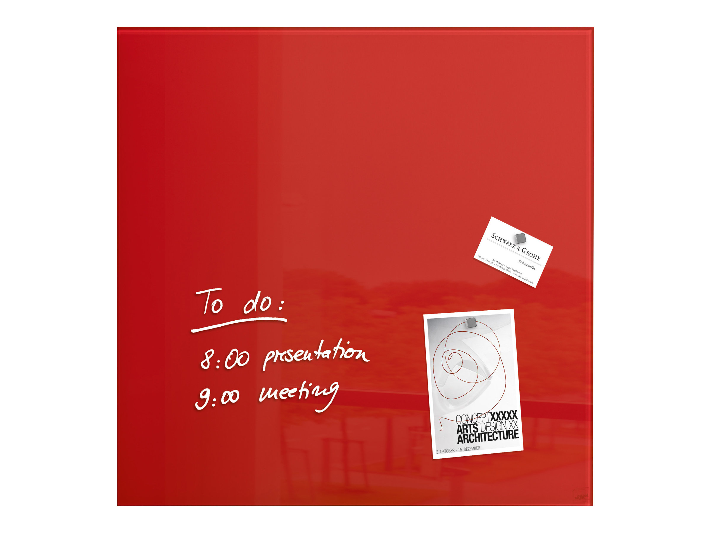 SIGEL Glas-Magnettafel artverum® 48,0 x 48,0 cm rot SIGEL Glas-Magnettafel artverum® 48,0 x 48,0 cm rot