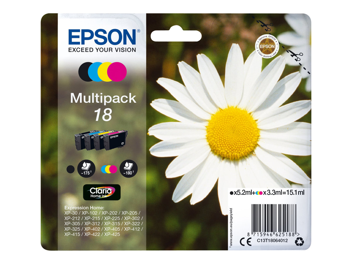 C13T18064012 EPSON XP Tinte (4) cmyk ST C13T18064012 EPSON XP Tinte (4) cmyk ST