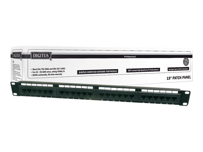 DIGITUS CAT 6, Klasse E PatchPanel ungeschirmt 48Port schwarz