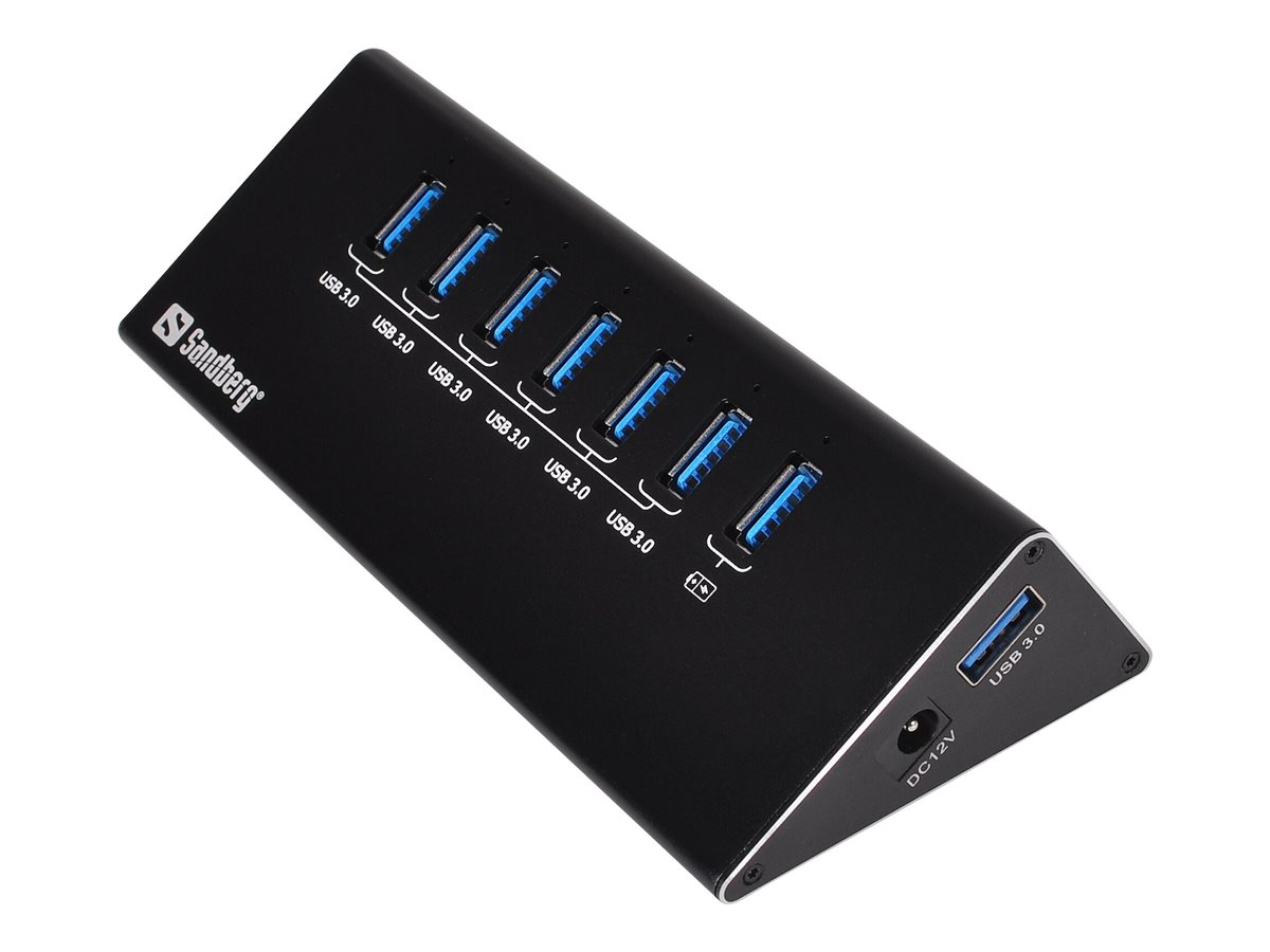 SANDBERG USB 3.0 Hub 7 ports Siebmal USB 3.0 Ausgaenge Ueberlastungsschutz 1m USB 3.0 Kabel und 230V Netzteil im Lieferumfang SANDBERG USB 3.0 Hub 7 ports Siebmal USB 3.0 Ausgaenge Ueberlastungsschutz 1m USB 3.0 Kabel und 230V Netzteil im Lieferumfang