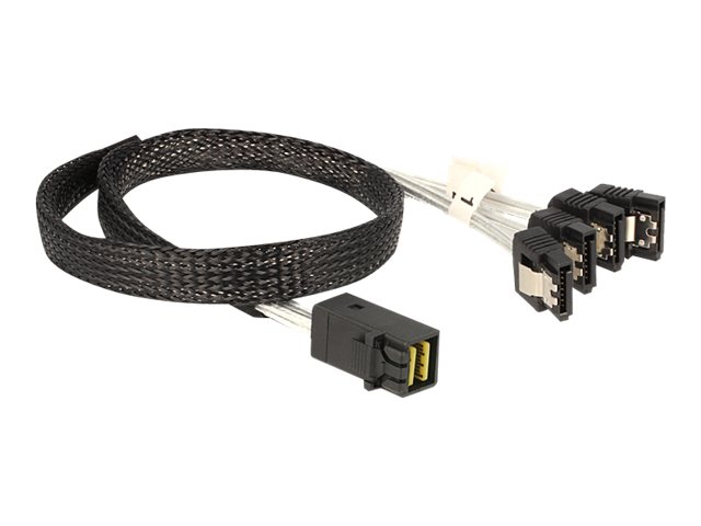 Delock Kabel mini SAS HD SFF-8643 > 4 x SATA 7 Pin 0,5m Delock Kabel mini SAS HD SFF-8643 > 4 x SATA 7 Pin 0,5m
