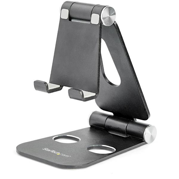 STARTECHCOM Phone and Tablet Stand Aluminum AdjustableFoldable Phone and Tablet Holder MultiAngle Black USPTLSTNDB