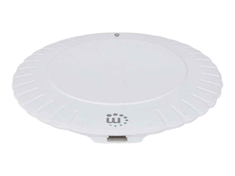 MANHATTAN Kabelloses Induktionsladegerät 5 W Qi-zertifizierter Wireless Charger sichere Ladung mit 5 W 5 V/1 A rundes Ladepad weiss